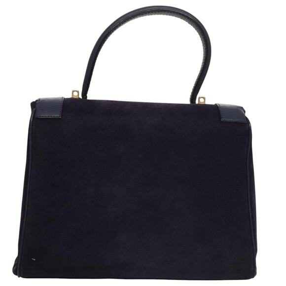 CELINE Hand Bag Suede Leather Purple Gold - Picture 3 of 13